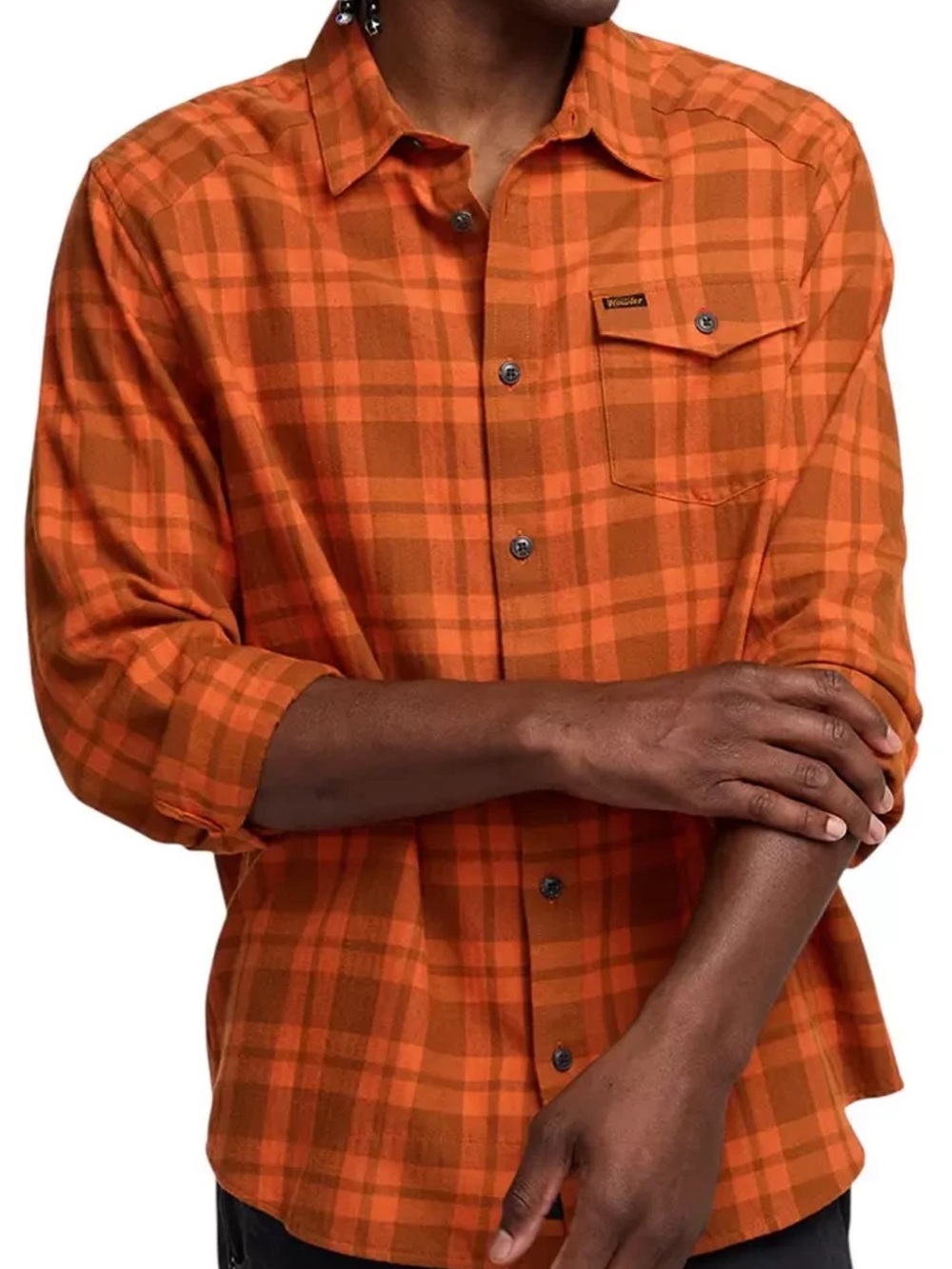NWT Howler Bros LA Grange Lightweight Flannel Size Small S Orange Button Down - Picture 2 of 6